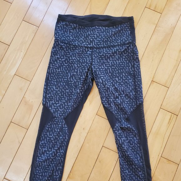 Lululemon Wunder Train Mesh Panel High-Rise Tight - Size 8 - Black / grey - Picture 1 of 4